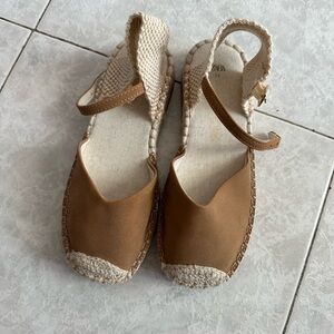 Zara Kids Tan and Cream Espadrille Sandals